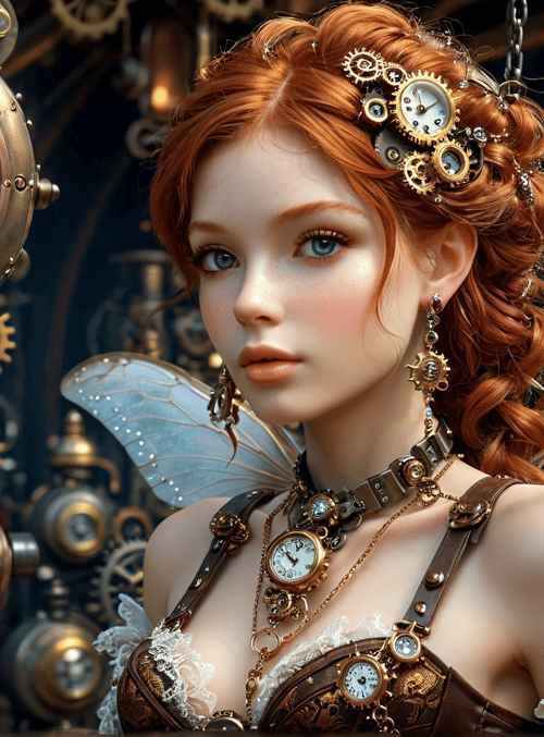 fairy, clock, gears, timepiece, wings, clockwork, lamps, lady, gears, ornament