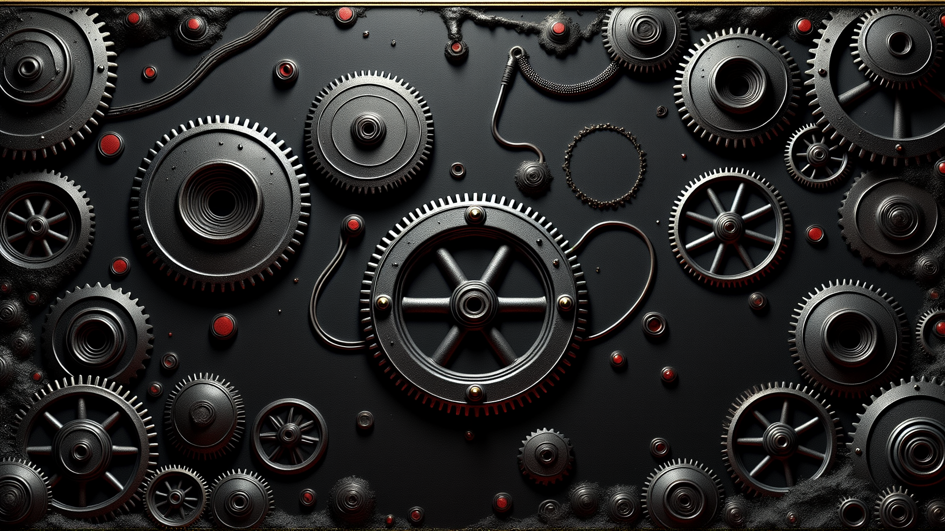 AI generated wallpaper featuring gears, mechanical parts, cogs