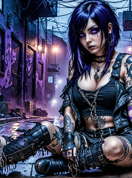 woman, tattoo, gamer
