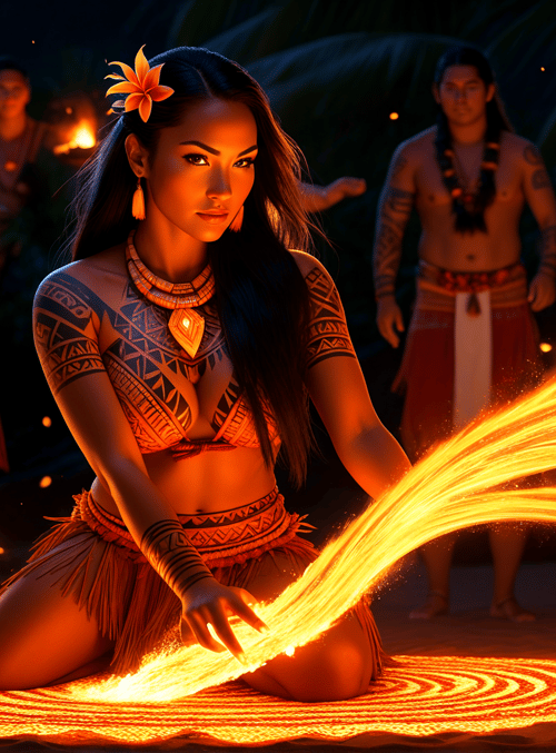 woman, fire, tribal, people, dance, sand, flames, circle, feather, flower