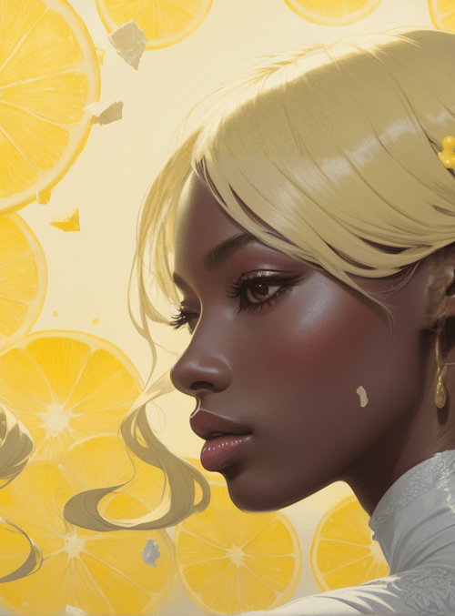 woman, lemon, hair