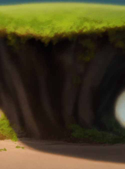floating island, desert, cactus