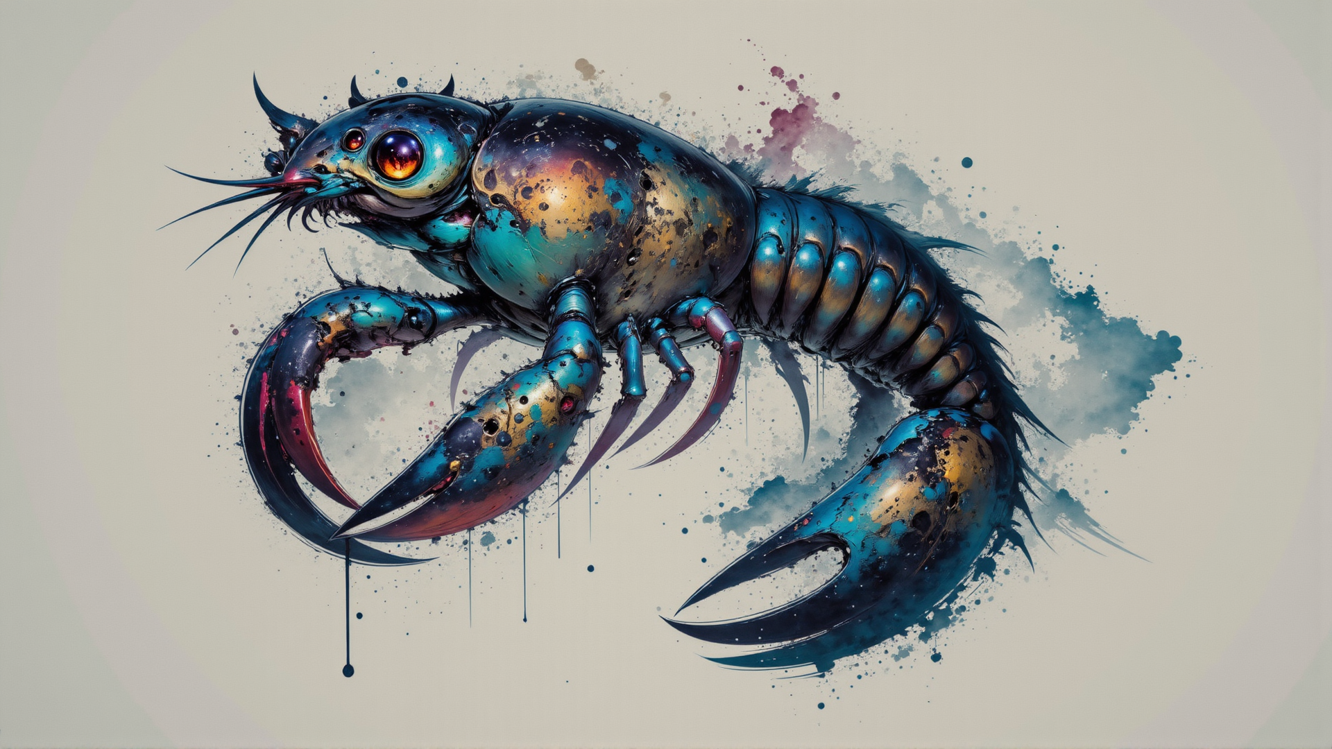 AI generated wallpaper featuring crab, art, creature