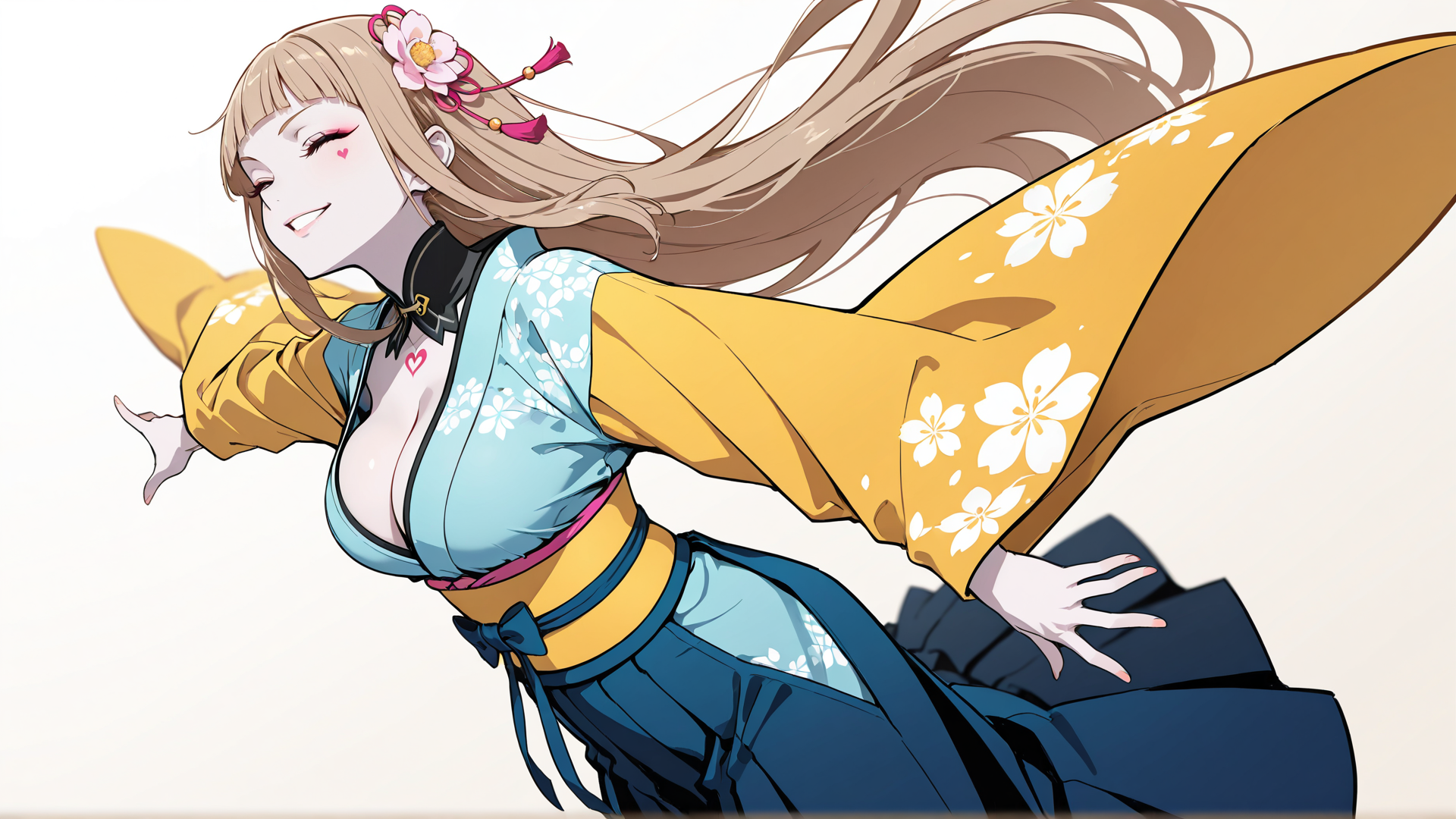 AI generated wallpaper featuring girl, woman, anime, character, dancer