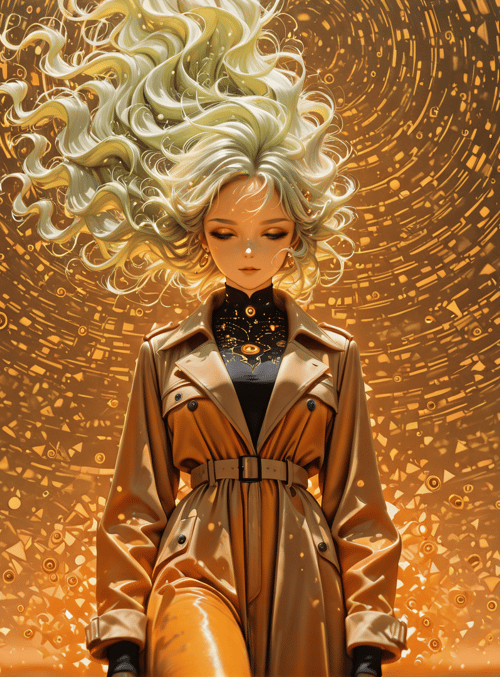 woman, hair, coat