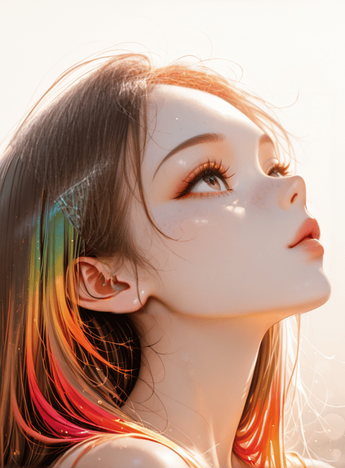 woman, hair, sun