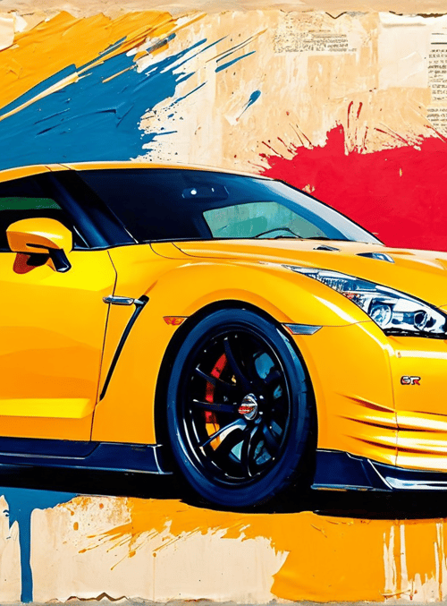 sports car, Nissan GT-R, yellow car, race car, supercar, car, vehicle, Nissan, R35, GT-R