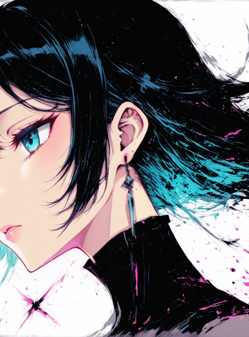 girl, butterfly, hair, earring, star