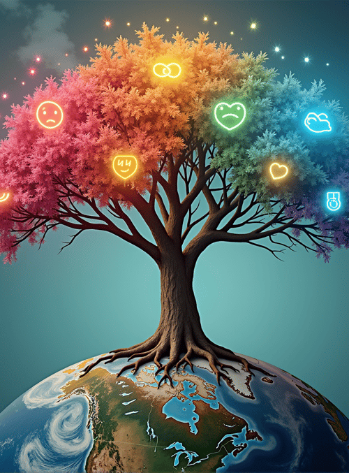 tree, earth, emojis