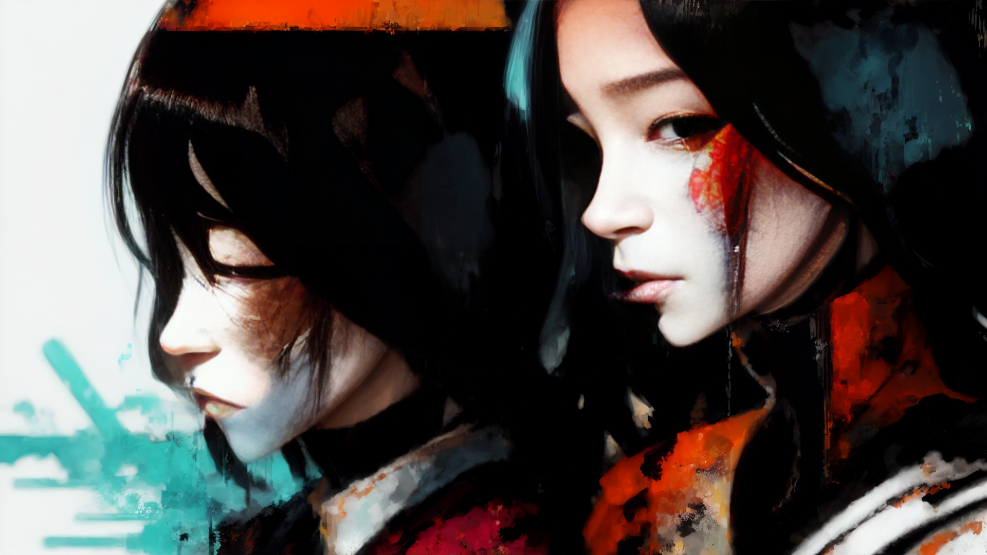 AI generated wallpaper featuring woman, girl, face
