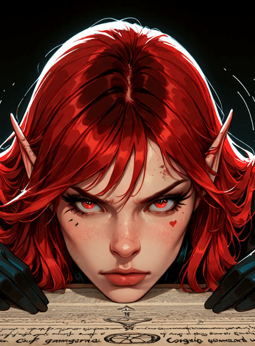 elf, woman, armor, document, leaves