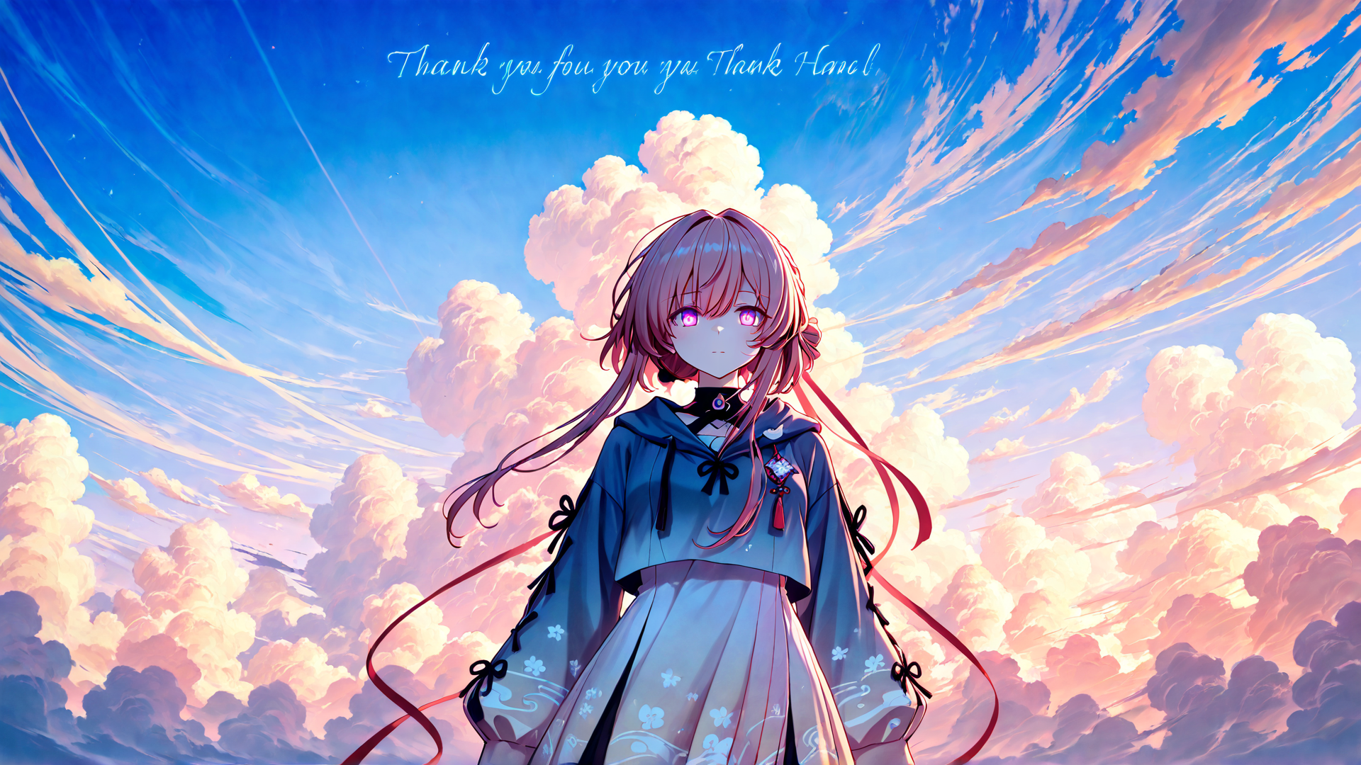 AI generated wallpaper featuring girl, anime character, kawaii