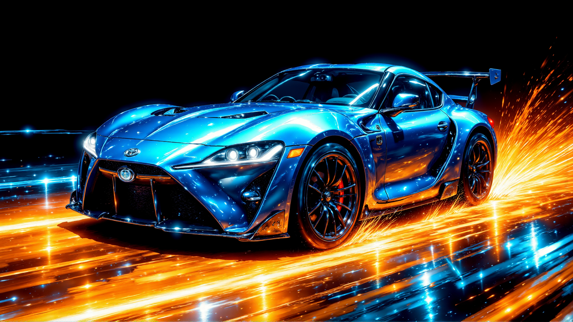 AI generated wallpaper featuring sports car, supercar, car, automobile