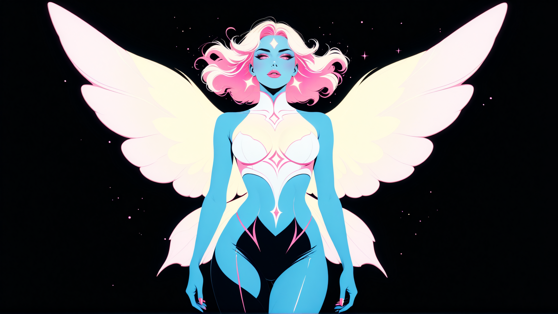 AI generated wallpaper featuring angel, fairy, goddess
