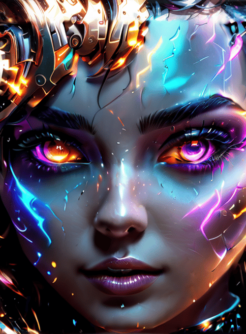 cyborg, mechanical, face