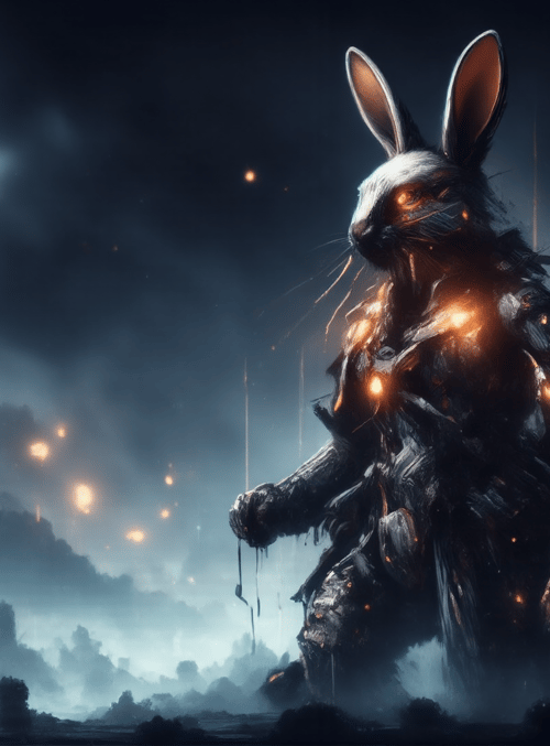 rabbit, mecha, giant, ancient, creature