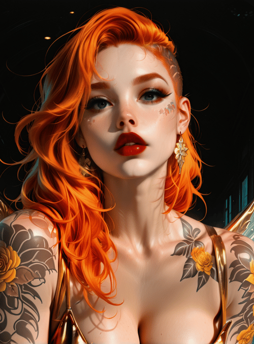 fairy, woman, tattoo, wing