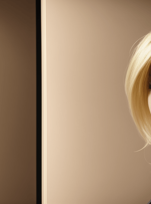 woman, doorway, blonde hair