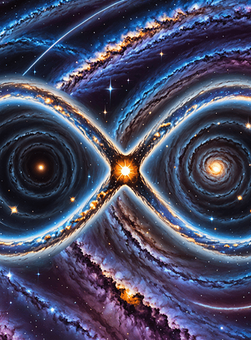 galaxy, infinite symbol, cosmos