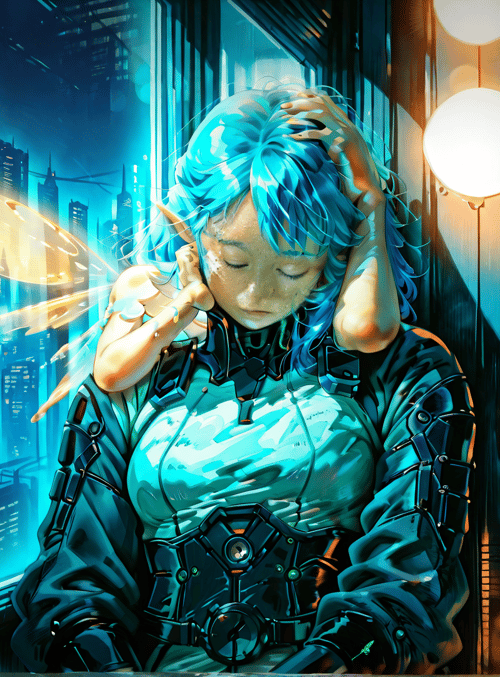 cyborg, elf, city