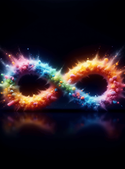 infinity, powder, particles