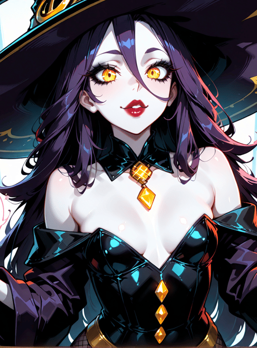 witch, woman, bottle, sphere, hat, dress, magic, heart, bookshelf