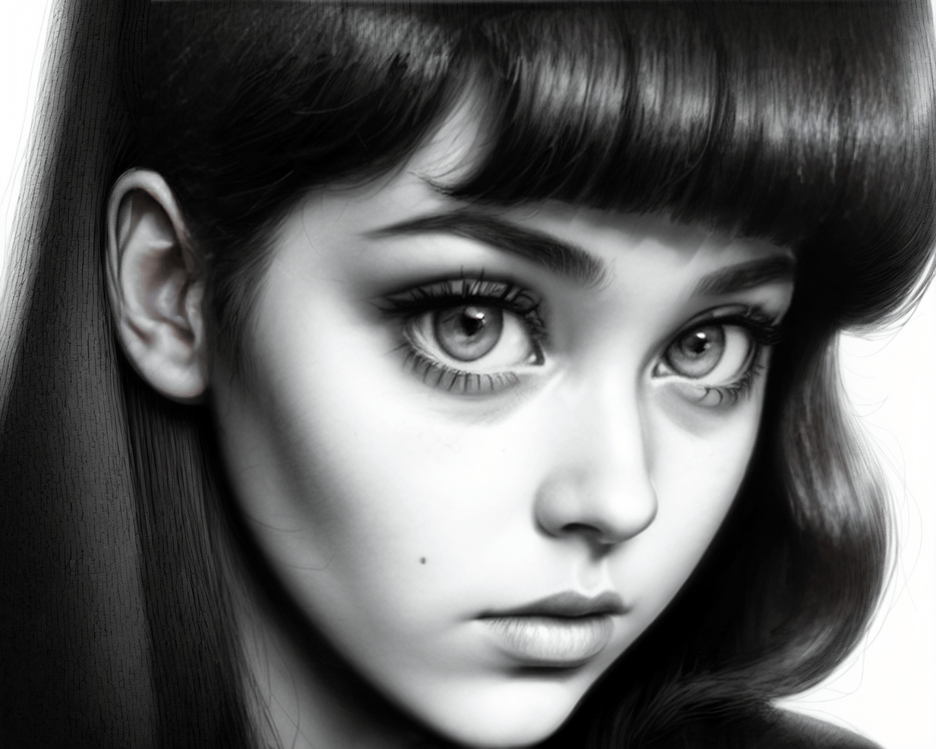 woman, portrait, hair