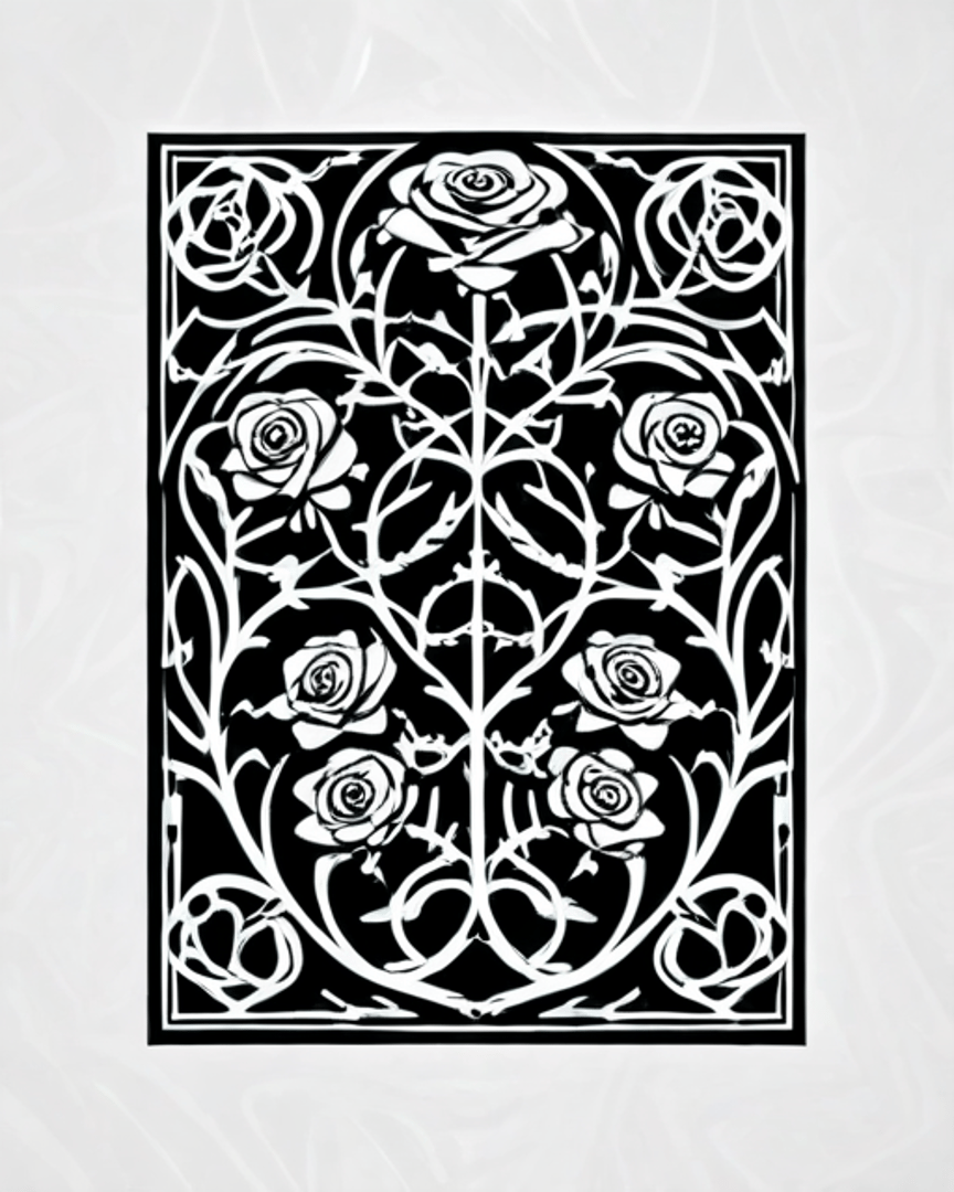 AI generated wallpaper featuring rose, flower, pattern