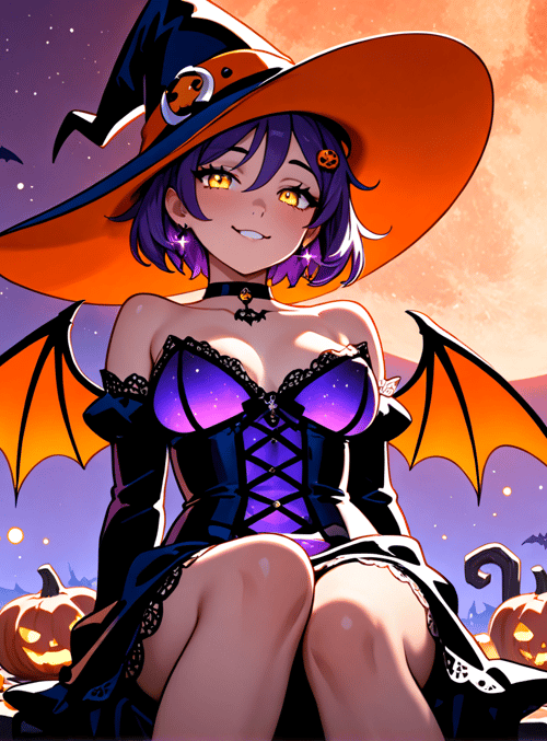 witch, pumpkin, bat, candle, moon, candy, castle, wing, dress, hat