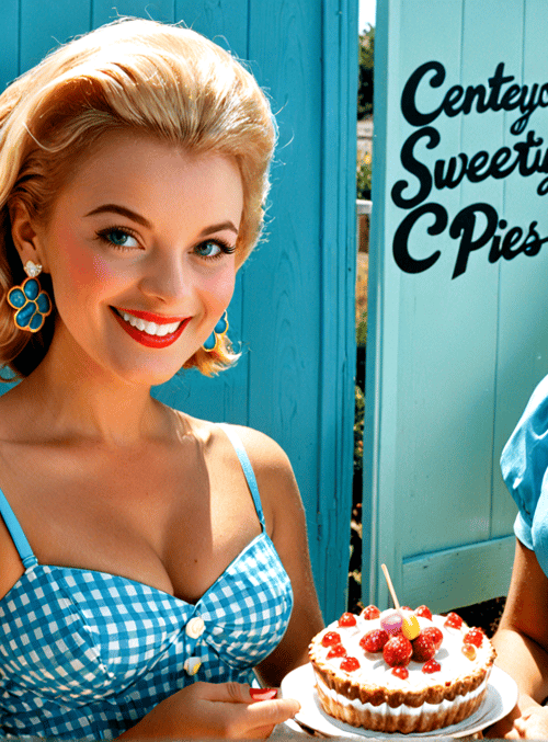 women, cake, pies, bakery, signs