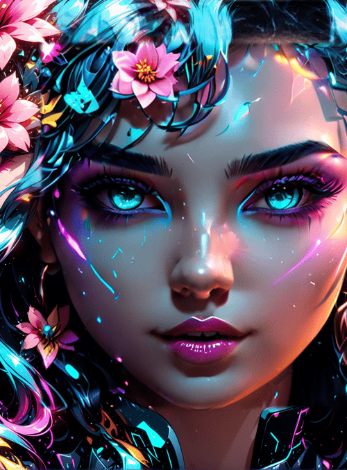 woman, flowers, hair