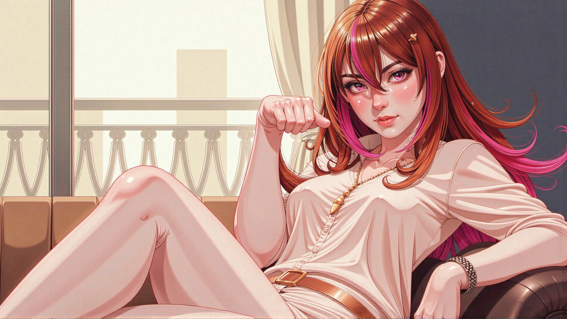 AI generated wallpaper featuring woman, girl, lady