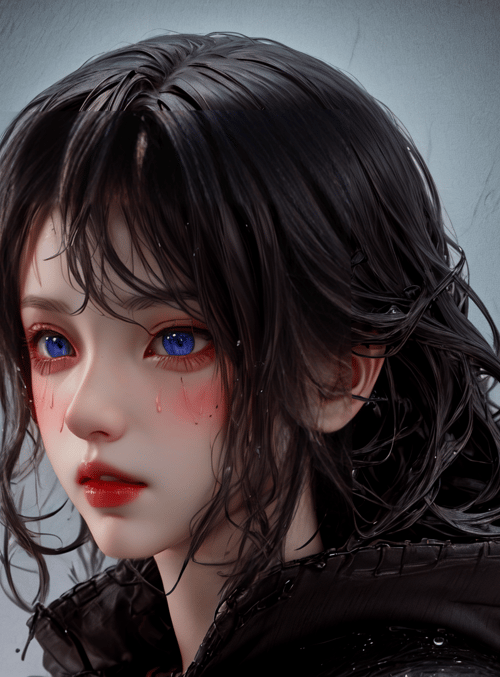 girl, anime, wet