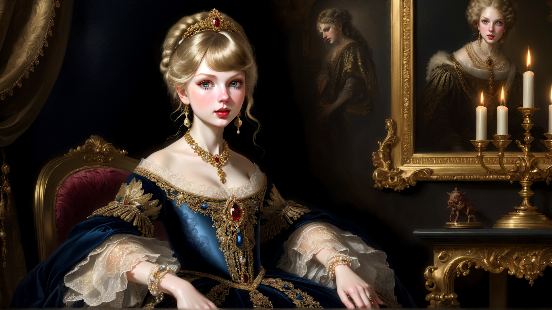 AI generated wallpaper featuring woman, queen, portrait