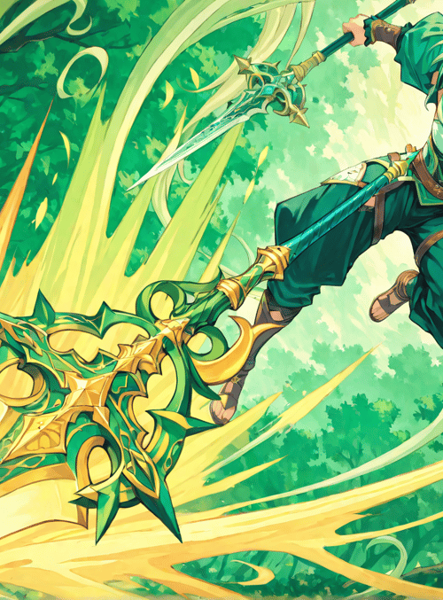 character, sword, forest, green, elf, magic