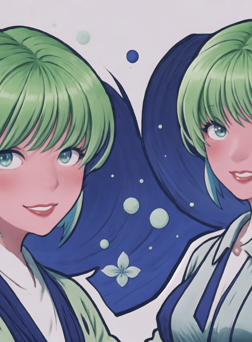 anime character, girl, flower, hair