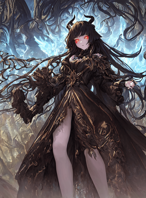 gothic witch, antler, dark forest
