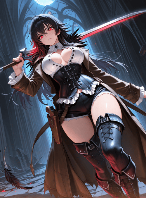 sword, woman, church