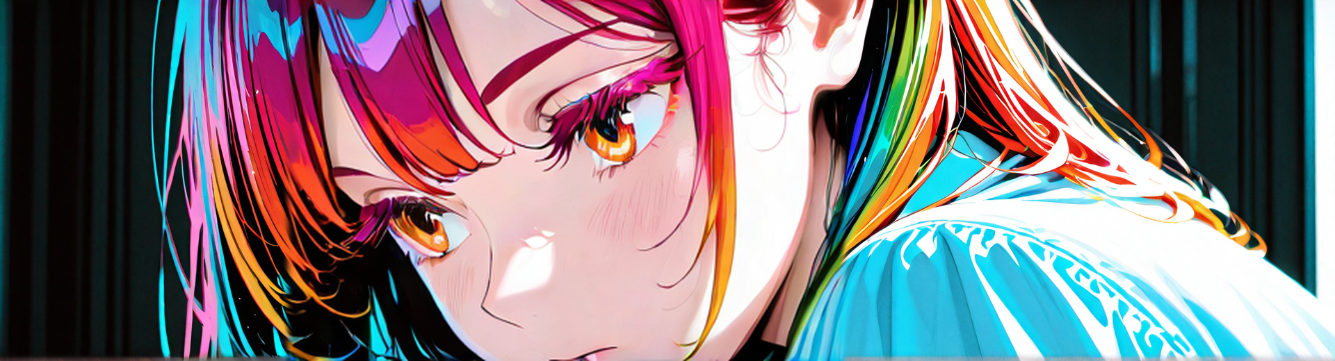 AI generated wallpaper featuring anime girl, character, hair, eyes, face
