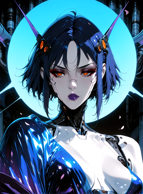 cyborg, robot, anime character, futuristic, woman, mechanical