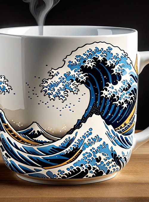 mug, wave, mountain