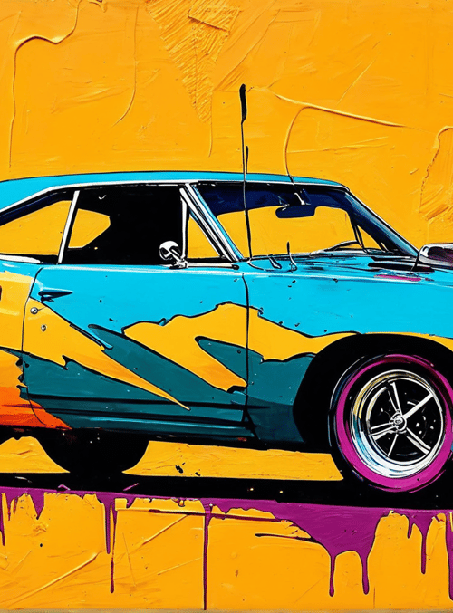 car, muscle car, painting, wallpaper