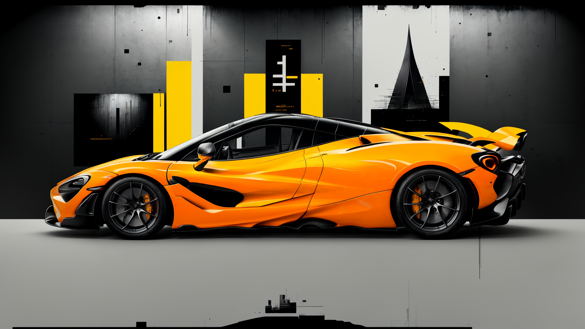 AI generated wallpaper featuring sports car, supercar, luxury car