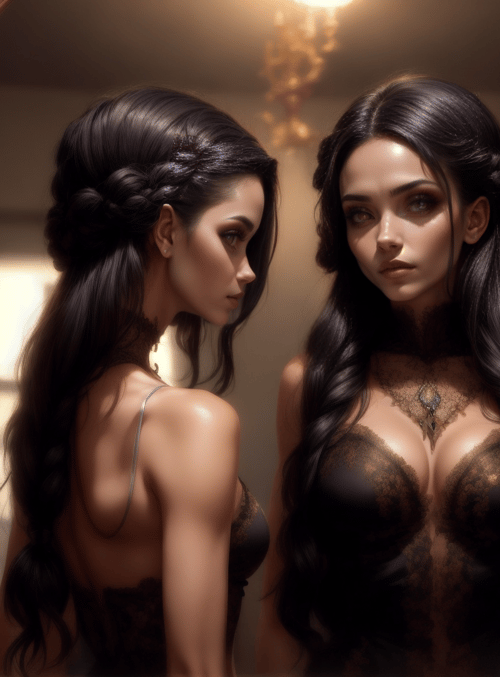 woman, mirror, boudoir