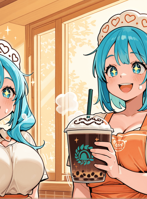 girls, waitress, coffee, milk tea, cafe