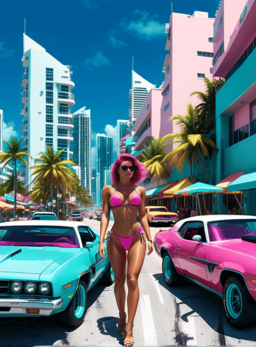 woman, cars, street