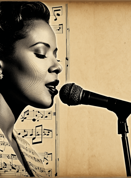 woman, microphone, music, sheet music, hand, earrings, hair, dress, vocalist, gloves