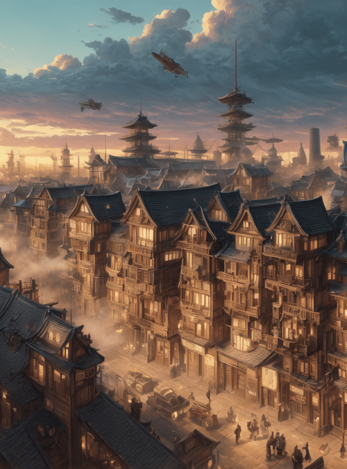 city, buildings, aircraft