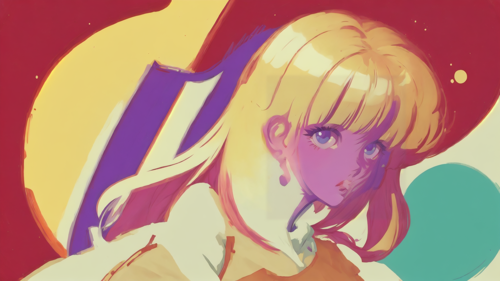 AI generated wallpaper featuring girl, book