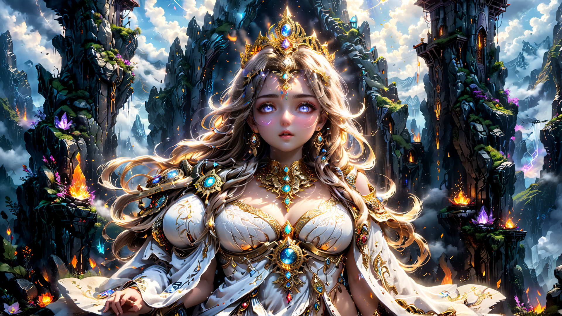 AI generated wallpaper featuring queen, fairy, goddess
